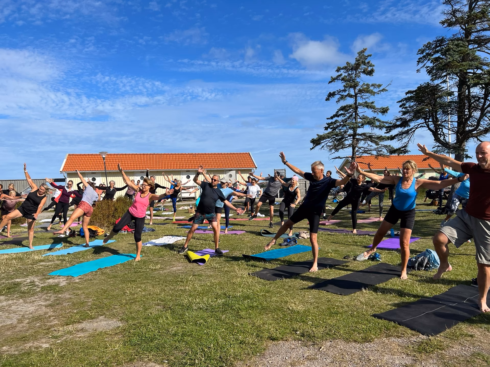 Medlemmar tränar tillsammans i ljus gymlokal på Hälsan i Fjällbacka